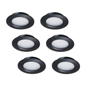 LED-Einbaustrahler - Set 6 Stück Modena schwarz 3 W dimmbar
