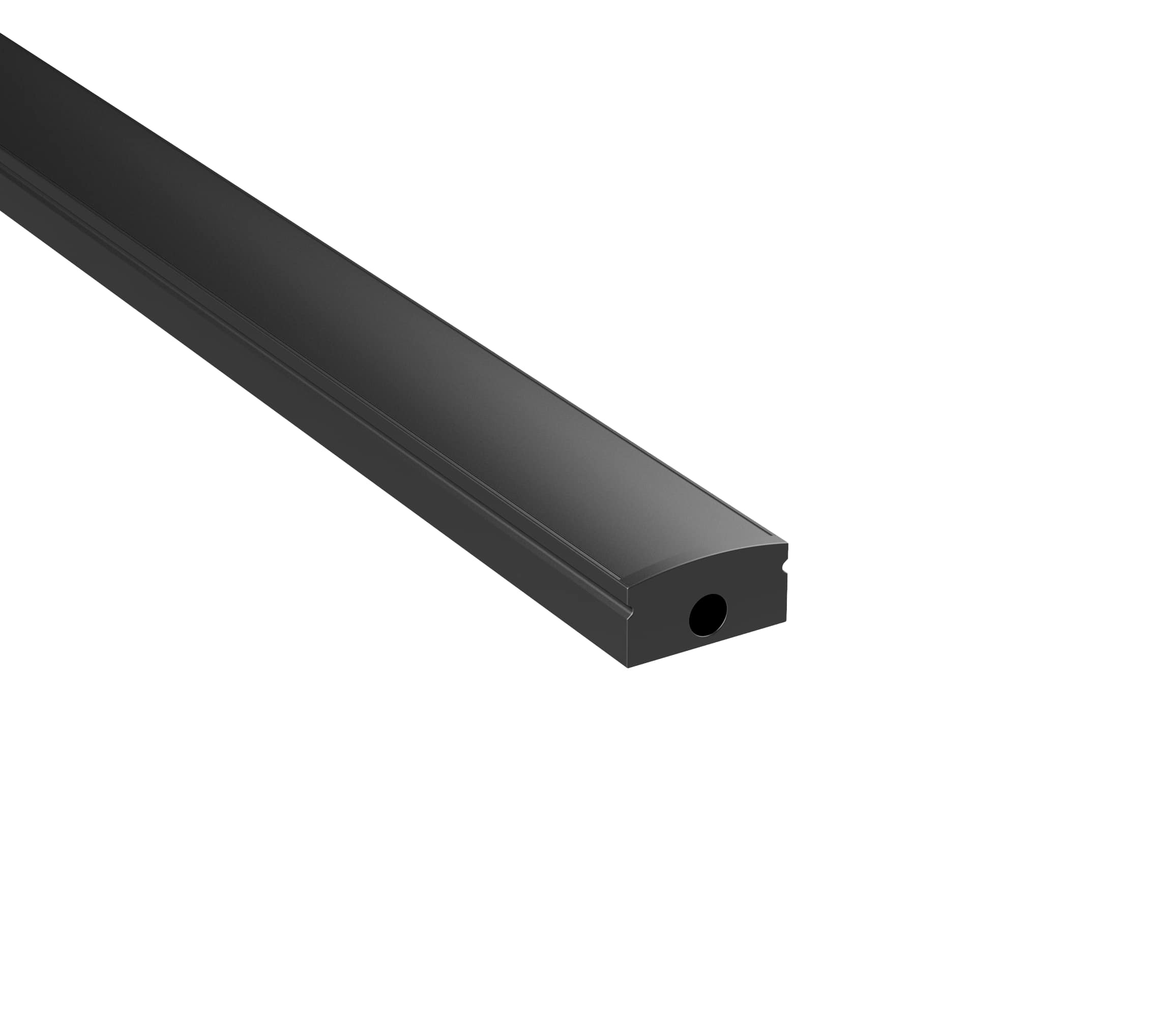 ✔️ Schwarzes Aluminiumprofil für LED-Streifen - Oberfläche U - 2