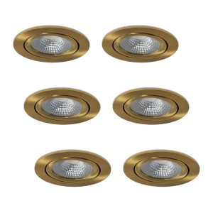 LED-Einbaustrahler - Set 6 Stück Vivaro gold 5 W dimmbar  Extra Warmweiß 2700 K
