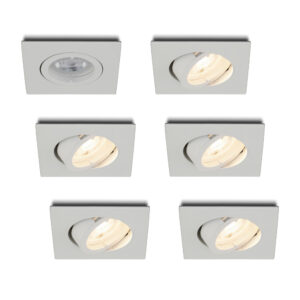 Komplettes Set 6 Stück LED-Spot Felice Weiß mit GU10 Spots 4.2 Watt dimmbar
