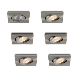 LED-Einbaustrahler - Set 6 Stück Locco Edelstahl 3 W dimmbar