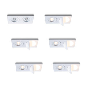 LED-Einbaustrahler - Set 6 Stück Sienna doppelt weiß 2700 K 10 W