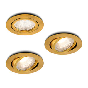 LED-Einbaustrahler - Set 3 Stück Vivaro gold 5 W dimmbar  Extra Warmweiß 2700 K